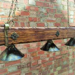 Wood Chandelier 3 Industrial Lights Urban Loft Modern Restaurant Lighting Natural Beam Handmade Design Rustic Edison Lamps - thumbnail 3