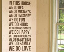 In This House We Do Real Mistakes Hugs Happy Forgiveness Family Love Home Wall Quote Sticker Vinyl Decal Art A36 - thumbnail 1