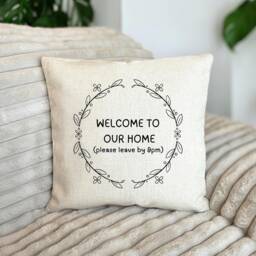 Personalised Cushion - Personalized Pillow Welcome Pillow New Home Moving Gift Special Humour Living Room Decor - thumbnail 1