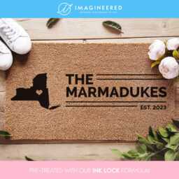 New York Us State Custom Mat - Personalized Doormat Home Usa Map New City First Gift Ideas - thumbnail 1