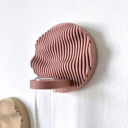 Terra Cotta Japandi Wall Vase/Minimalist Propagation Station - thumbnail 1