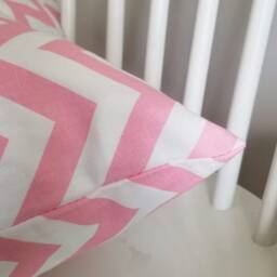 Baby Pink Chevron- Zigzag - Decorative Pillow Cushion Cover Accent Throw Pink White Indoor Outdoor - thumbnail 2