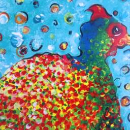 Chicken Print Guinea Hen Art Farmhouse Guinea Painting Style Kitchen Artwork Folk Art 11 X 14 - thumbnail 3