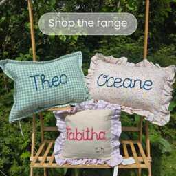 Personalized Embroidered Name Cushion Floral Ruffle Nursery Decor - thumbnail 4