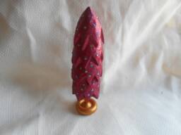 Hand Carved Red Christmas Tree - thumbnail 1