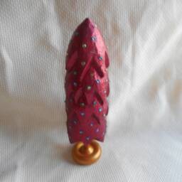 Hand Carved Red Christmas Tree - thumbnail 2