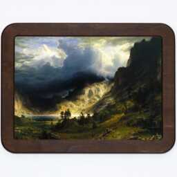 A Storm in The Rocky Mountains Mt. Rosalie Albert Bierstadt Nature Trees Clouds Sky Landscape Painting Wooden Framed Art Print - thumbnail 2