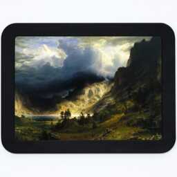 A Storm in The Rocky Mountains Mt. Rosalie Albert Bierstadt Nature Trees Clouds Sky Landscape Painting Wooden Framed Art Print - thumbnail 3