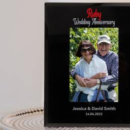 Ruby Wedding Anniversary Gift, Personalised Photo Frame 6x4 7x5 40Th - thumbnail 2