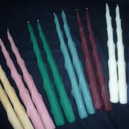 Beeswax Twisted Taper Candles Handmade - Sold As A Pair 16 - thumbnail 2
