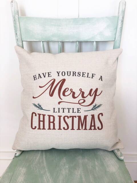 Linen Christmas Pillow Cover Farmhouse Holiday Decor - image 1
