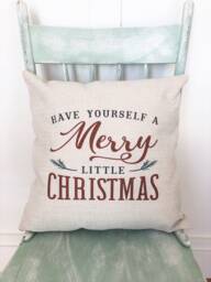 Linen Christmas Pillow Cover Farmhouse Holiday Decor - thumbnail 1