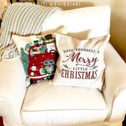Linen Christmas Pillow Cover Farmhouse Holiday Decor - thumbnail 3