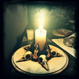 "Gothic Candelabra ""Raven Skulls"