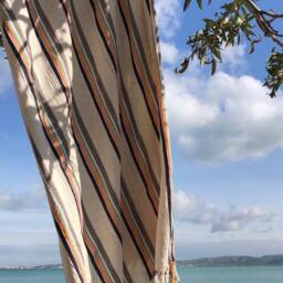 striped Turkish Cotton Beach Towel, Peshtemal - thumbnail 2