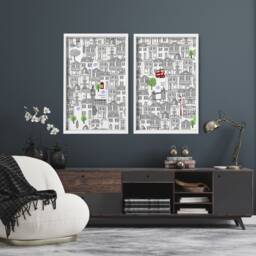 London City Travel Framed Set Of 2 Wall Art Prints For Living Room, UK Famous Landmarks Cityscape Travel Lover Poster Gift Traveller - thumbnail 1