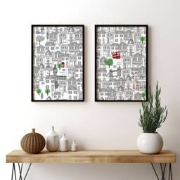 London City Travel Framed Set Of 2 Wall Art Prints For Living Room, UK Famous Landmarks Cityscape Travel Lover Poster Gift Traveller - thumbnail 3