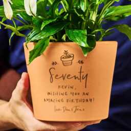 Personalized Terracotta Plant Pot - Engraved Milestone Birthday Gift Garden Lover - thumbnail 2