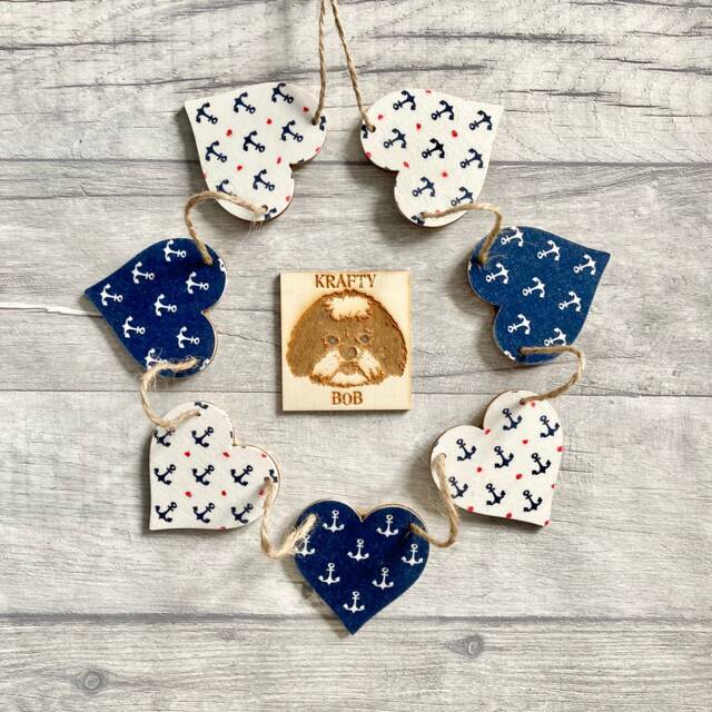 Nautical Anchor Bunting, Wooden Garland For Sailor, Coastal Wall Decor, Maritime Gifts - image 1