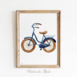 Retro Bicycle Print Playful Kids Room Wall Art - thumbnail 2