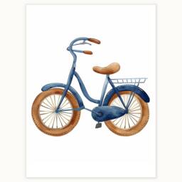 Retro Bicycle Print Playful Kids Room Wall Art - thumbnail 1