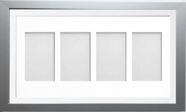 White Multi Photo Frame 4-Aperture Mount - 6x4 Inches - image 1
