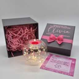 Personalised Birthday Candle Gift For Mum Friend Sister Or Bestie - Led Keepsake Box - thumbnail 1