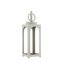 Metal Pillar Candle Holder Lantern Small Sage Green - Handmade Decor & Gifting - thumbnail 2