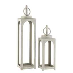 Metal Pillar Candle Holder Lantern Small Sage Green - Handmade Decor & Gifting - thumbnail 4