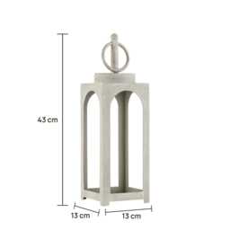 Metal Pillar Candle Holder Lantern Small Sage Green - Handmade Decor & Gifting - thumbnail 3