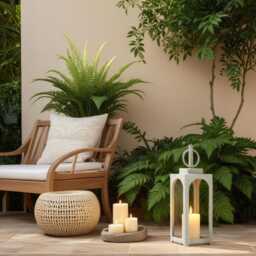 Metal Pillar Candle Holder Lantern Small Sage Green - Handmade Decor & Gifting - thumbnail 1