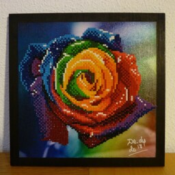 Diamond Painting 3D Art 5 D Diamond Painting Pink Rainbow Wood Canvas Embroidery Mosaic Rhinestone Home Decoration Wall Gift Handmade - thumbnail 2