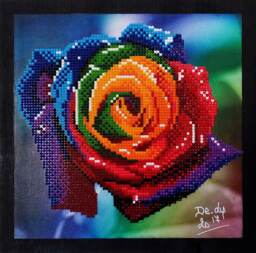 Diamond Painting 3D Art 5 D Diamond Painting Pink Rainbow Wood Canvas Embroidery Mosaic Rhinestone Home Decoration Wall Gift Handmade - thumbnail 1