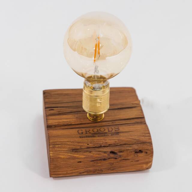 Rustic Reclaimed Wood Table Lamp, Handmade, Edison Lamp - image 1