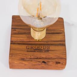 Rustic Reclaimed Wood Table Lamp, Handmade, Edison Lamp - thumbnail 2