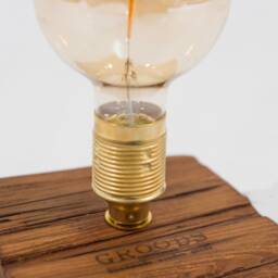 Rustic Reclaimed Wood Table Lamp, Handmade, Edison Lamp - thumbnail 3