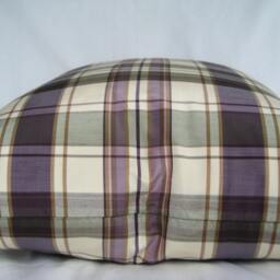 Lilac Plaid Pillow Cover, Modern Checkered Silk Cushion - 18x18 - thumbnail 4