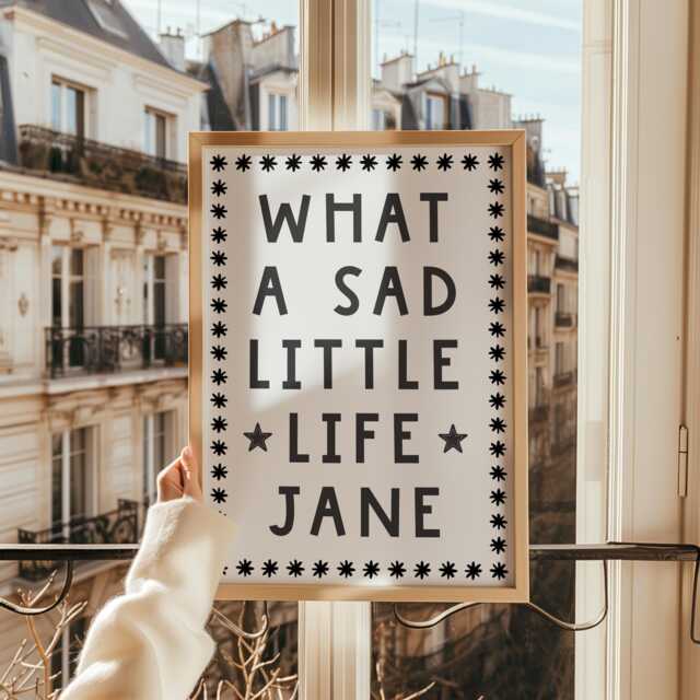 What A Sad Little Life Jane Print - Meme Wall Art Prints, Funny Tv Come Dine With Me Print, Novelty Gifts UK - image 1