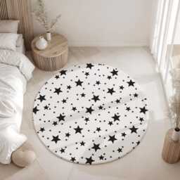 Black Stars, Carpet, Kids Decor, Children's Room Decor, Kids Rug, Carpet - thumbnail 2