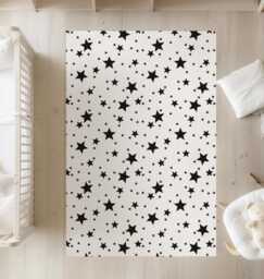 Black Stars, Carpet, Kids Decor, Children's Room Decor, Kids Rug, Carpet - thumbnail 1