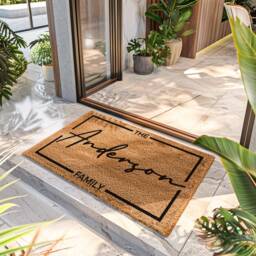 Personalized Doormat With A Border - Custom Rug Closing Gift For Realtors Door Mat Housewarming Coir - thumbnail 1
