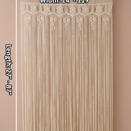 Boho Macrame Curtain, Bohemian Door Valance, Wedding Macrame, Woven Wall Hanging, Aesthetic Room Decor C26 - thumbnail 3