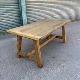 Rustic Pine Trestle Dining Table - thumbnail 3