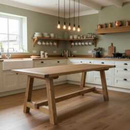 Rustic Pine Trestle Dining Table - thumbnail 2