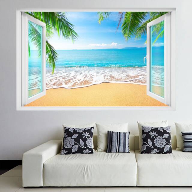 Tropical Beach Palm Tree Wall Sticker Mural Decal Poster Print Art Home Office Decor Dc11 - image 1