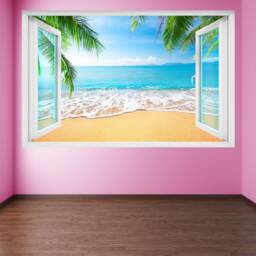 Tropical Beach Palm Tree Wall Sticker Mural Decal Poster Print Art Home Office Decor Dc11 - thumbnail 3