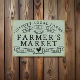 Farmers Market Metal Sign Weatherproof Plaque Rustic Farmhouse Decor Wall Art - thumbnail 2