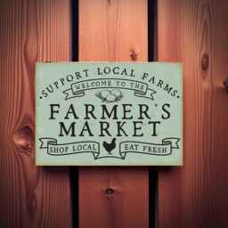 Farmers Market Metal Sign Weatherproof Plaque Rustic Farmhouse Decor Wall Art - thumbnail 1