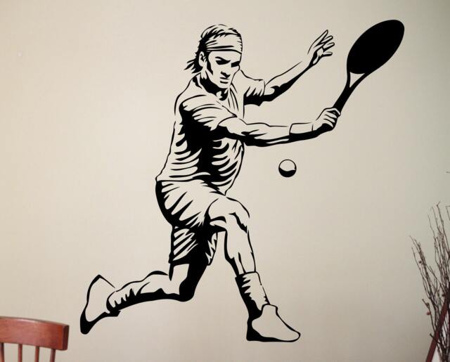 Tennis Player Wall Sticker Roger Federer Vinyl Decal Home Gym Interior Decorations Sports Art Boys Kids Room Playroom Decor 4Tnn - image 1