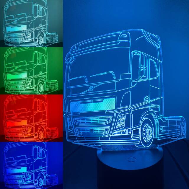 Truck 3D Illusion Smart App Control Night Light Bluetooth, Music, 7&16M Color Mobile App, Made in UK - image 1